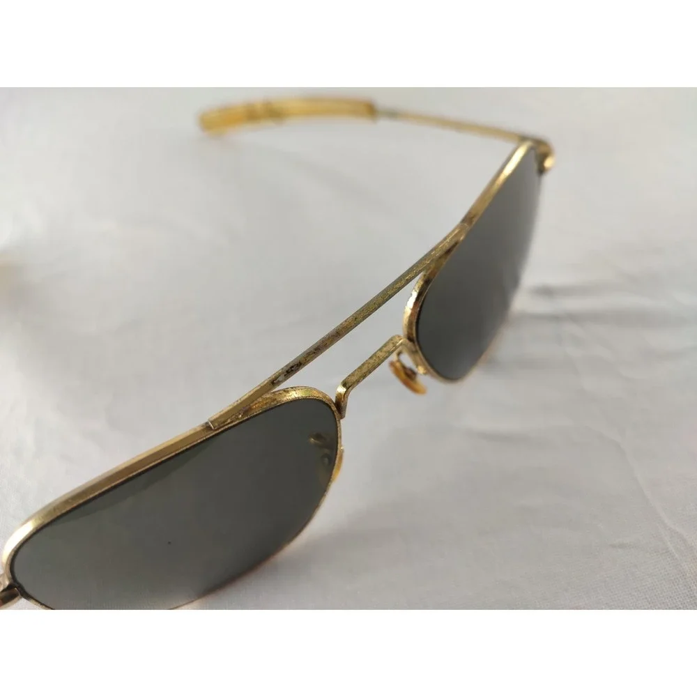 Vintage Randolph Engineering USA HGU-4/P Aviator Sunglasses Gold 52mm 5 1/2